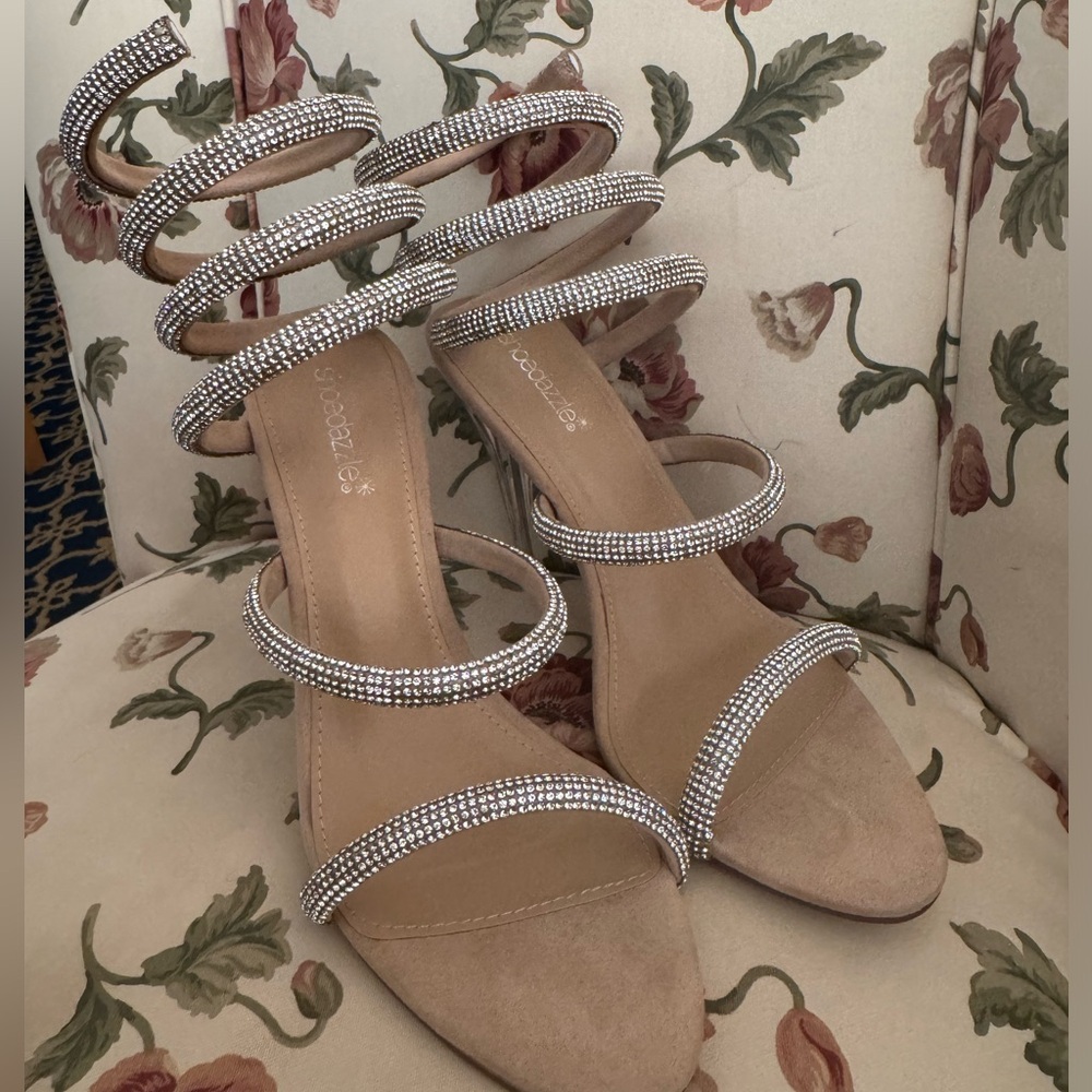 Silver Wrap Heels